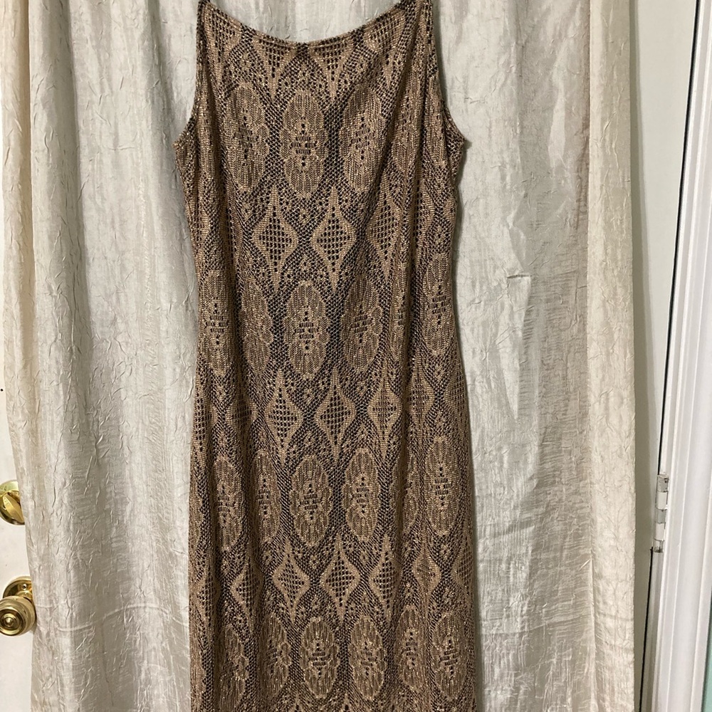 My Michelle Brown Lace Midi Dress